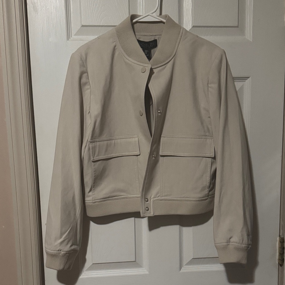 NWT Rachel Neutral Beige Bomber Jacket